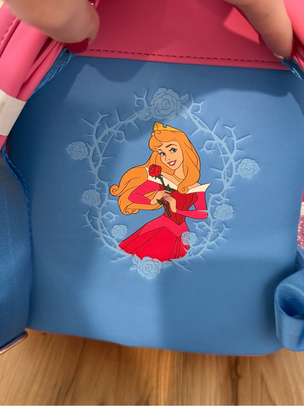 Disney Loungefly NEW Sleeping Beauty Aurora Face Pink Mini Backpack Collectible - Picture 7 of 10